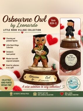 Vintage Little Nook Village Osbourne Owl by Leonardo